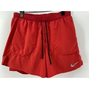 Nike Running Shorts Mens Large‎ Red Stride 2 in 1 Lined 5" Light Yoga Gym